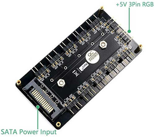Imagen 2 de 7 de Hlt 12 Vías 5v 3 Pin Argb Hub Rgb Led Splitter Hub Con Pmma