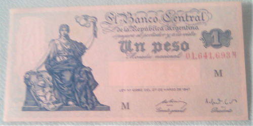 9 Billetes Antiguos De 1 Peso 1947 - Progreso - S / C (Usado)