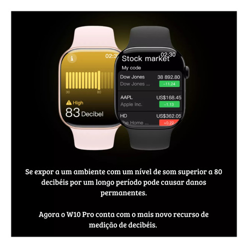 Relógio Smartwatch W10 Pro Chatgpt Nfc Amoled Serie 10 2025 Preto Lisa Premium Preto Preto