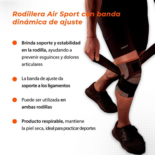 Imagen 3 de 9 de Rodillera Deportiva Con Banda Dinámica De Ajuste Crossfit