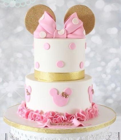 Tortas Golden Minnie Mouse Personalizadas - Pedidos Express!