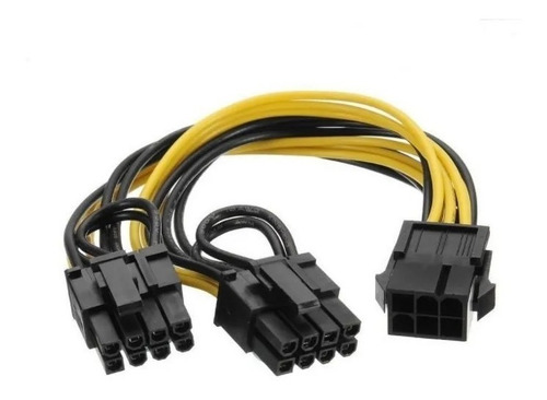 Imagen 2 de 10 de Cable Adaptador Splitter Pcie 6 A 2x 8 Pin (6+2) Rig Mineria