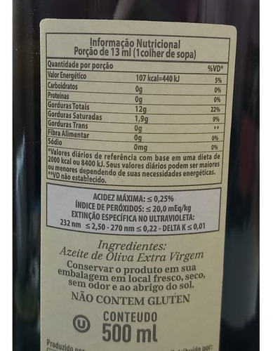 Kit 2 Azeite Espanhol Pons Arbequina Extra Virgem 500 Ml