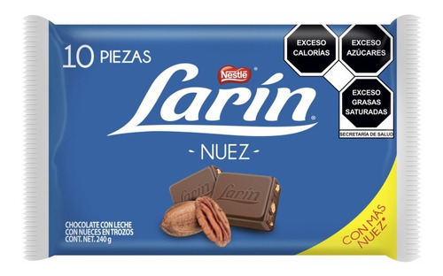 Larin Chocolate Nuez 10 Piezas Nestle Chocolate Con Leche