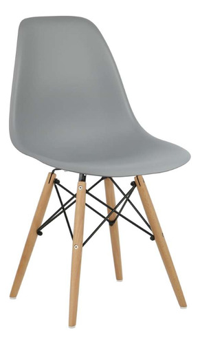 Cadeira Eiffel Charles Eames Cinza Base Madeira Sala de Jantar e Cadeira Office