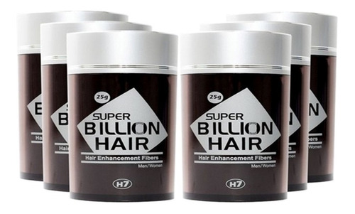 Kit Com 6 Fibras De Queratina Em Pó Super Billion Hair 25g