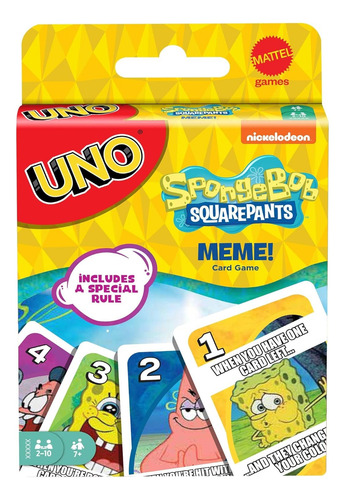 Cartas Uno Clasico Bob Esponja Juego De Mesa