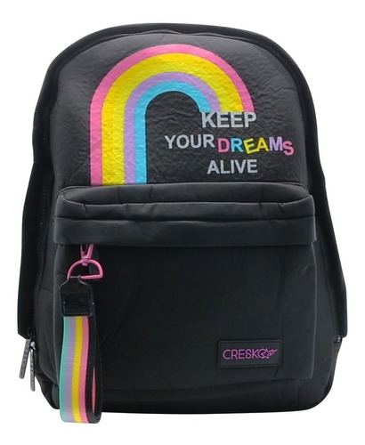 Mochila Espalda Cresko Dreamer 40 Cm. 16 Pulgadas Color Negro Diseño de la tela Liso