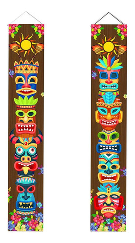 1 Par De Pancartas Para Puerta, Luau Hawaiano, Decoración