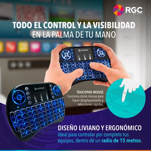 Mini Teclado Inalámbrico Iluminado Usb Recargable Con Touchpad Luz