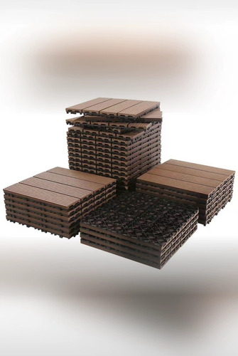 Baldosas Deck Wpc 30x30cm Rayado Para Exterior