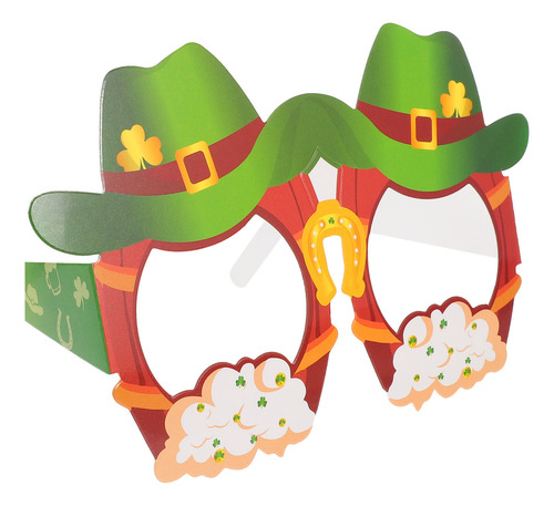 16pcs St Patricks Day Glasses Shamrock Paper Glasses Photo P
