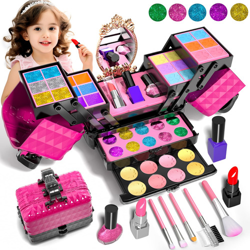 Kit De Maquillaje Infantil Para Ninas, 52 Piezas De Maquilla