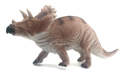 Dinosaurio De Juguete Triceratops De Goma Con Sonido 25 Cm