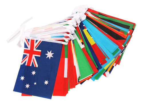 Bandera De Cuerdas Nacionales, 100 Países, Tamaño Pequeño