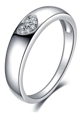 Anillo O Argolla En Plata Compromiso - Corazon Para Mujer