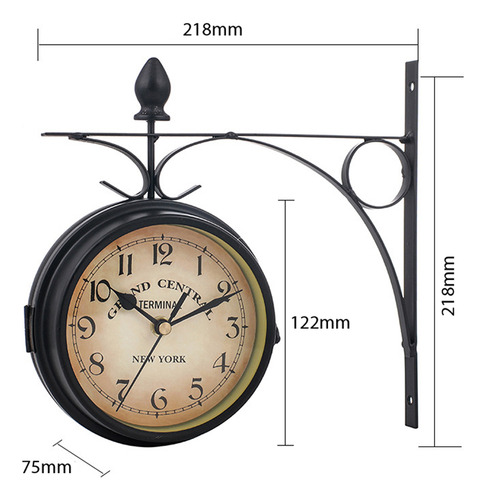 General Reloj De Pared Vintage De Doble Cara Para
