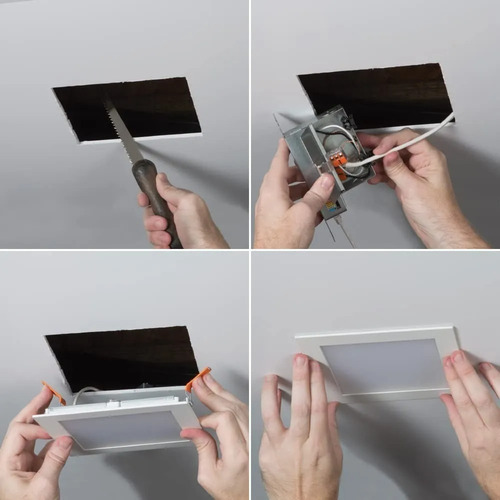 Plafon Panel Led 18w Para Embutir Cuadrado Lampara De Techo Luz Neutra Levys Bazar