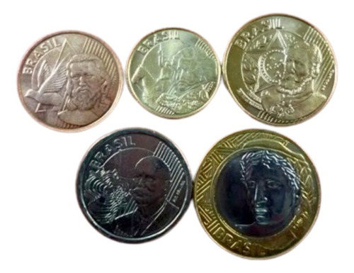 Brasil Set 5 Monedas Personajes Nacionales 2010 - 2012 Unc