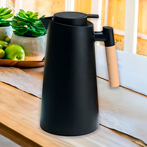 Cafeteira Led Preta Térmica 1l Café Chás E Bebidas Quentes
