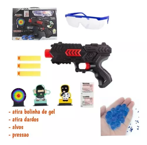 Brinquedo Arma Bolinha De Gel + Dardo Nerf Arminha Brinquedo