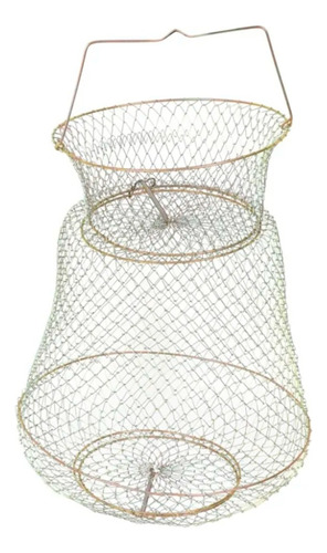 Viveiro Pesca Peixe De Arame Retrátil Com Tampa 38cm Lamazon