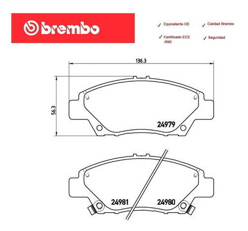 Balatas Delanteras Honda Fit 09-20 City 14-20 Semimet Brembo