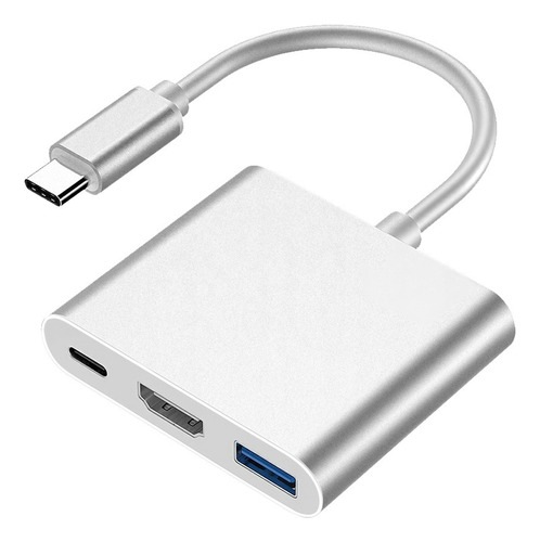 3 En 1 Usb Hub Adaptador Pd 3.0 Tipo C Hdmi 4k Para Mac iPad