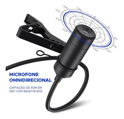 Micrófono de solapa recargable Au-100r Maono - Condensador, color negro