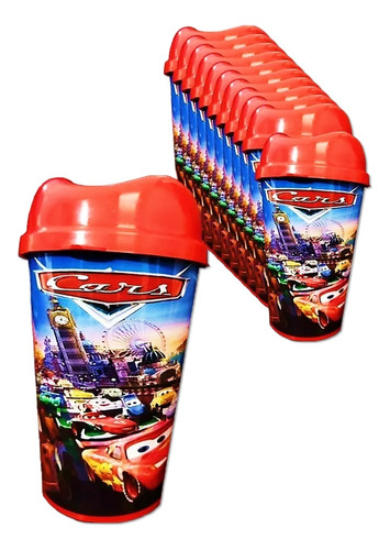 Vaso Pitillo Cars X12 Sorpresa Piñata Regalo 