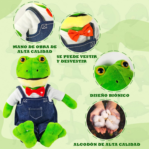 Peluche Rana Rhenne Rene Juguete,compañero De Juego De Niños Suave,muñecas De Peluche Con Materiales De Alta Calidad,muñeca De Rana Kawaii 30cm,los Mejores Regalos De Navidad Para Niños Y Niñas.