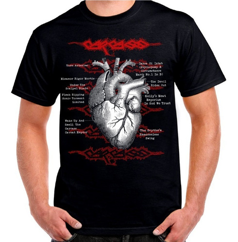 Carcass Heart Polera Metal/rock Estampada Impresión 