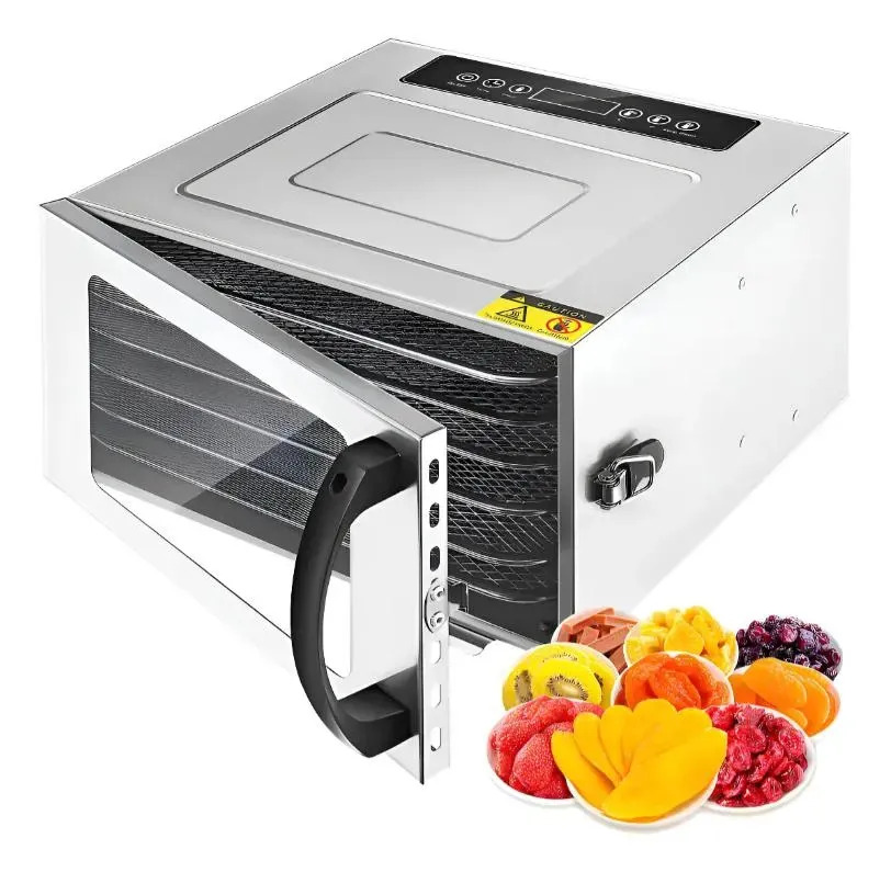 KINQILIN deshidratador Alimentos 6 Bandejas Comercial Acero Inox Plateado