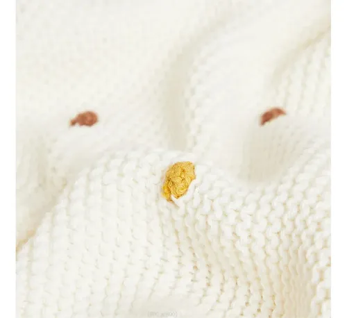 Manta Suave Para Bebé, Ideal Para Cuna Y Cochecito Color Blanco Puntos
