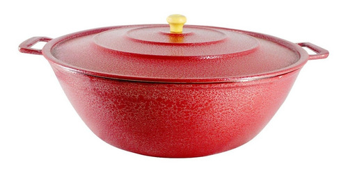 Tacho Restaurante Alça De Alumínio Fundido Craqueado 40cm Cor Vermelho