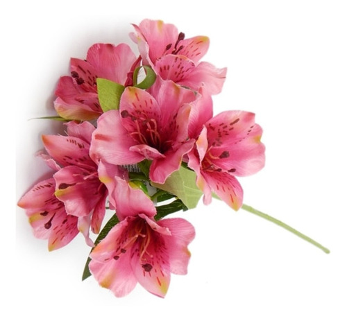6 Flor Astromelia Artificial Linda Para Decoração E Arranjos | Frete grátis
