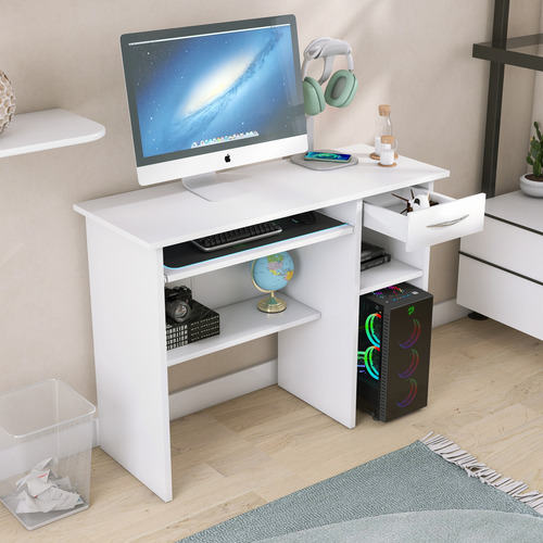 Mesa Para Pc Com Gaveta E Suporte Para Teclado 90cm