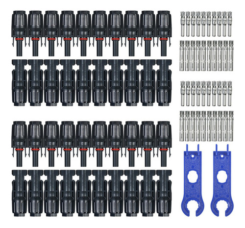 20 Pares De Conectores De Cable De Panel Solar Macho/hembra