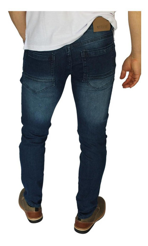 Imagen 3 de 3 de Pantalón Jeans Slim Corto (tobillo) Azul Oscuro