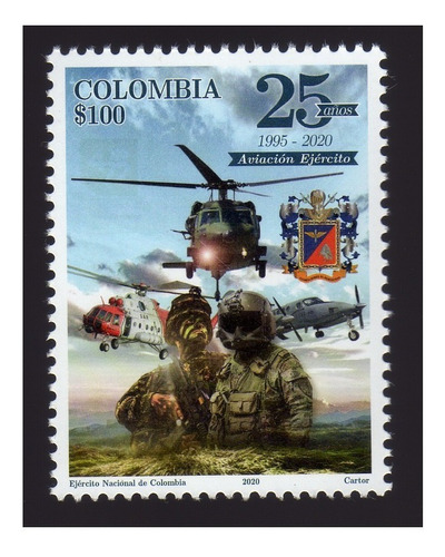 Aviación Del Ejército Nacional Estampillas De Colombia Sm