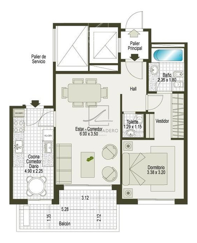 Bayres Madero Depto De 1 Dormitorio Con Cochera En Alquiler !