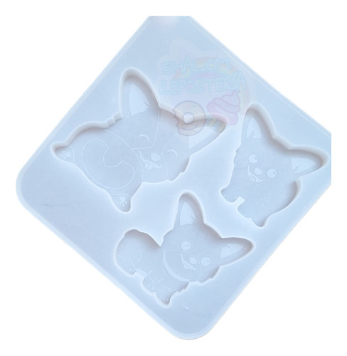 * Molde Silicon 3 Perro Corgi Resina Fondant Jabon Chocolate