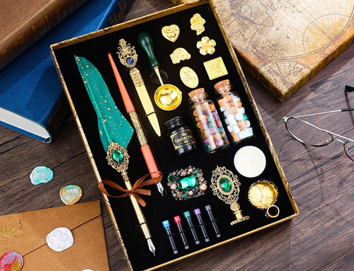 Set De 22 Plumas Estilográficas Vintage Con Forma De Pluma