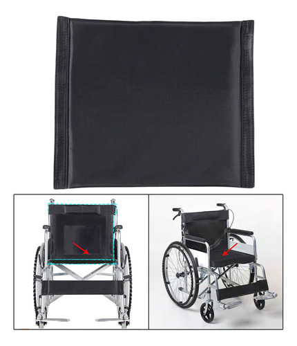 Respaldo De Silla De Ruedas De Tela Oxford O Cojín Negro