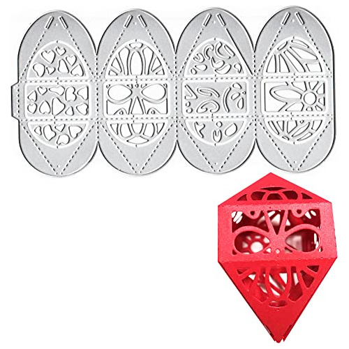 3d Box Dies For Card Making, Hollow Hearts Gift Box Cut...