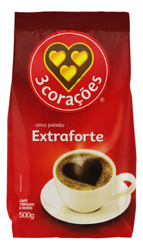 Café Torrado E Moído Extra Forte 3 Corações Pacote 500g