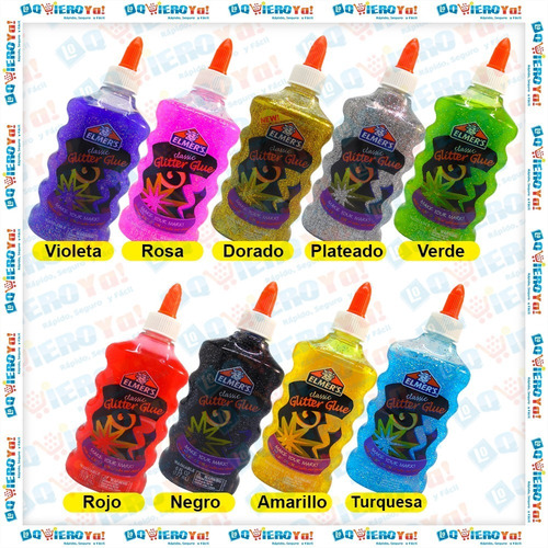 Imagen 2 de 9 de Adhesivo Elmer`s Glitter Glue Classic Brillante 177ml Slime