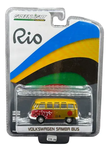 Kombi Vw Samba Bus Rio Japan Cerejeira Greenlight 1/64