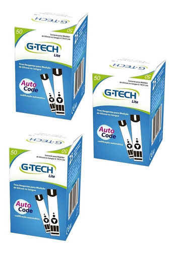 150 Tiras De Teste De Glicemia P/ G-tech Lite