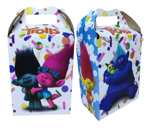 40 Caja Dulcera/lonchera Trolls. Fiesta, Dulces, Bolos